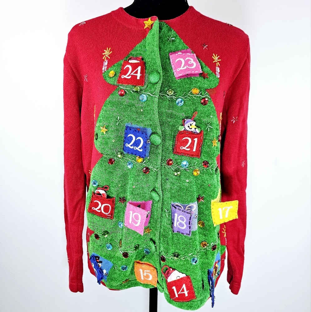 Berek 2 Beaded Pullover Festive Red Surprise Coun… - image 1